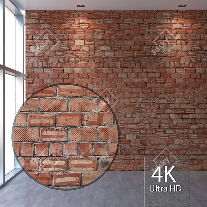 Seamless 4K Brick Texture 3D model image 1