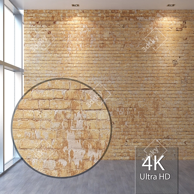 Seamless 4K Brick Texture 3D model image 1