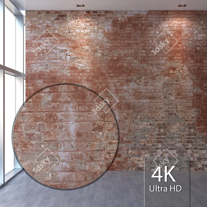 Seamless 4K Brick Texture 3D model image 1