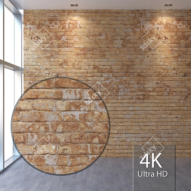 Seamless 4K Brick Texture 3D model image 1