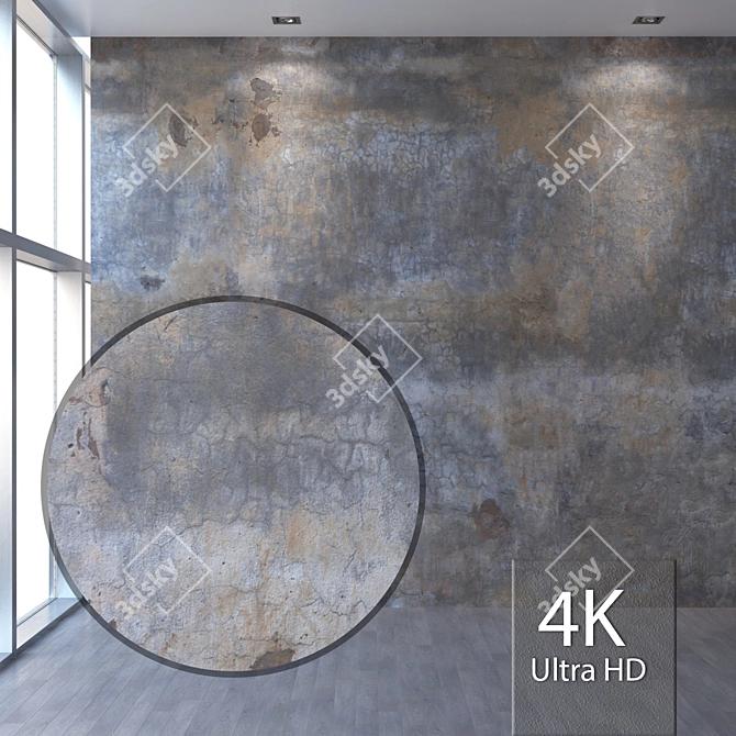 Concrete Wall Texture 4K  Seamless Design 3D model image 1