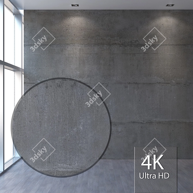 Seamless 4K Concrete Texture 3D model image 1