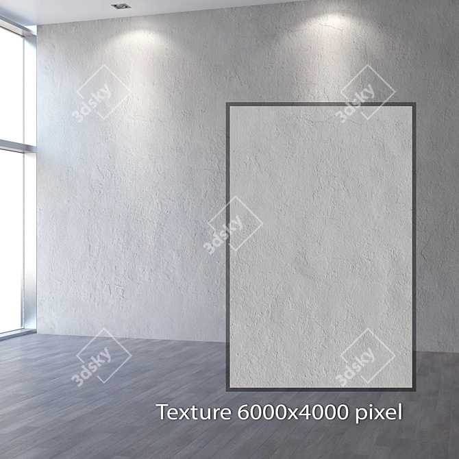 Seamless 4K White Plaster 3D model image 2