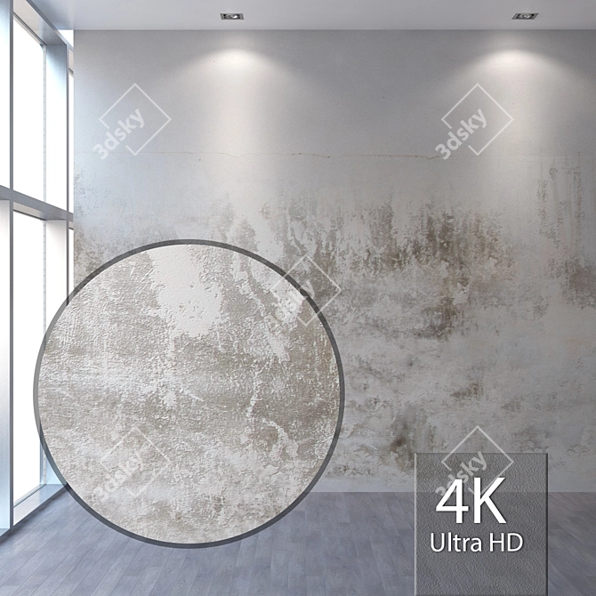 Seamless Plaster Texture in 4K 3D model image 1