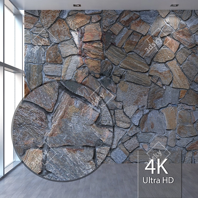 Seamless 4K Natural Stone 3D model image 1