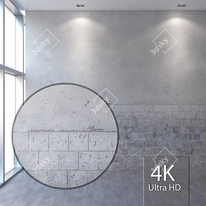 Title: Seamless 4K Concrete Wall Texture 3D model image 1