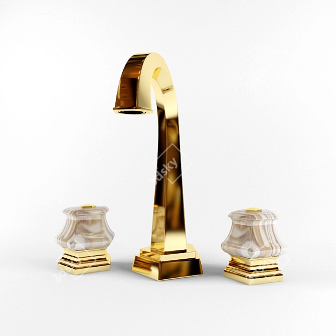 Luxe Golden Faucet - Stylish and Elegant 3D model image 1