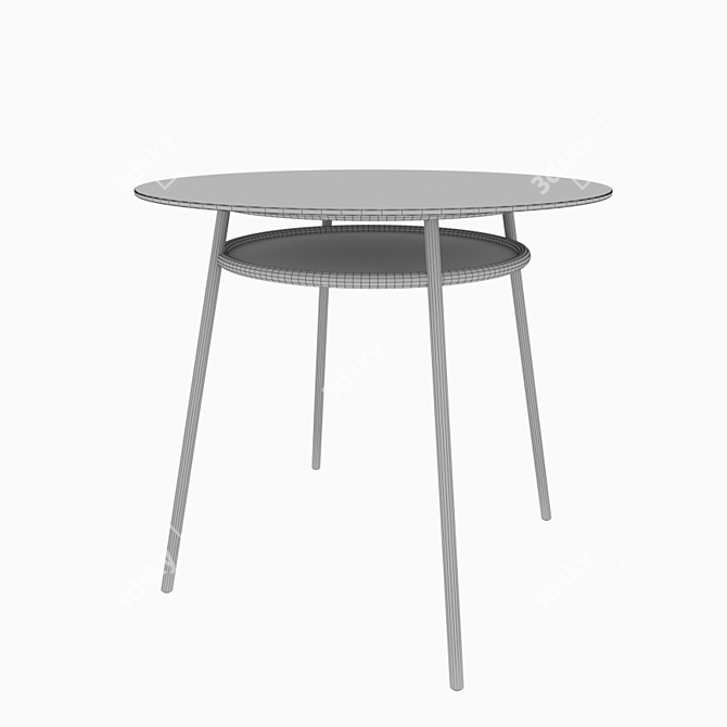 Title suggestion: Sleek Black Metal & Glass Table 3D model image 2