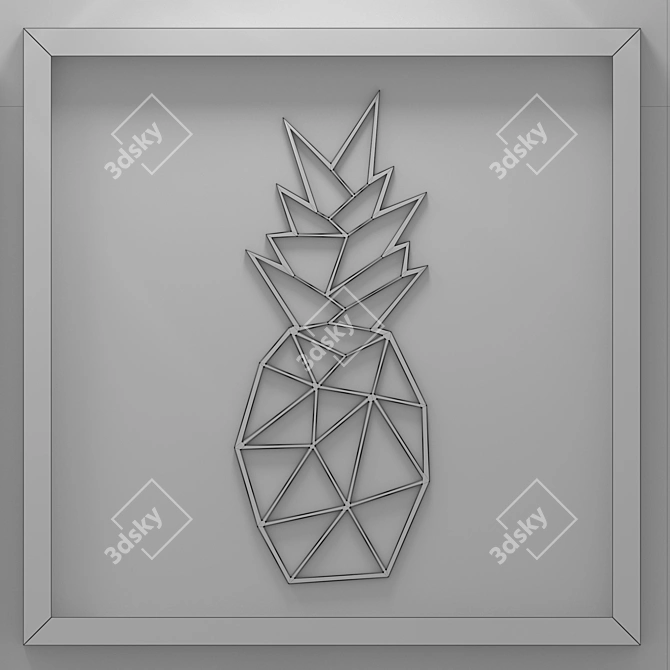 Geometric Pineapple Frame 3D model image 2