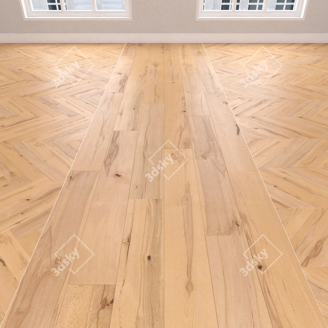 Versatile Parquet Beech: Christmas Tree, Linear, Chevron 3D model image 1