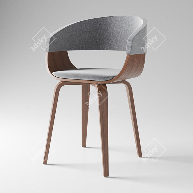 Elegant Monterey Wood Chair 3D model image 1