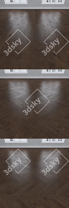 Parquet Oak: Earthy-Brown, 3 Stunning Patterns 3D model image 2