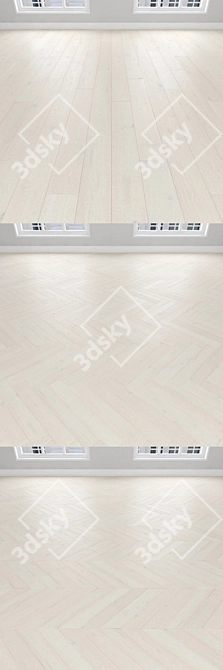 White Oak Parquet, 3 Design Options 3D model image 2