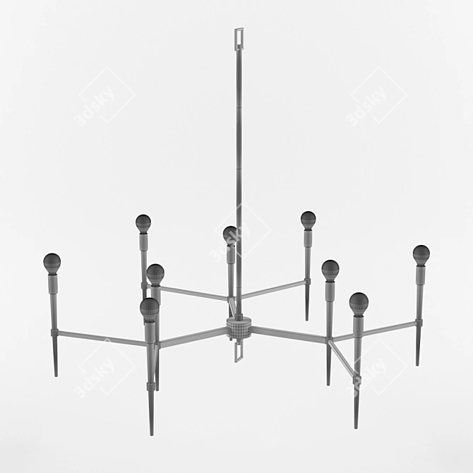 Antique Brass Auburn Chandelier 3D model image 2