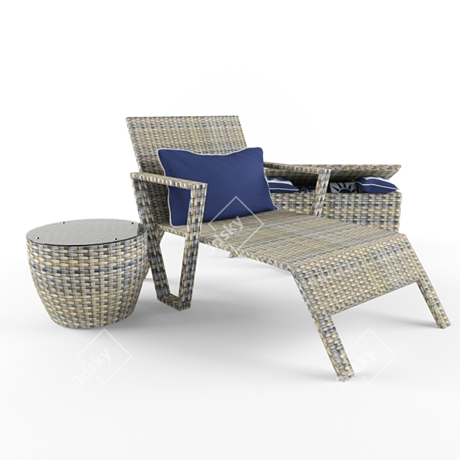 Seascape Wicker Lounge Set 3D model image 1