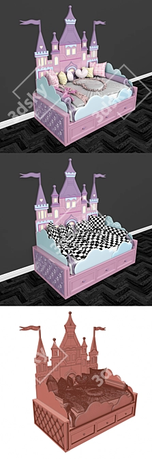 Regal Castle Kids Bed 3D model image 3