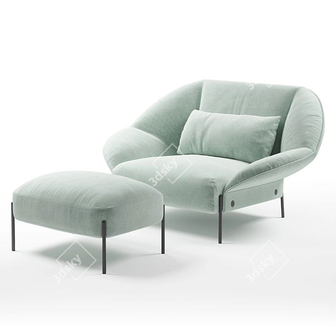 Elegant Ligne Roset Paipai Armchair 3D model image 1