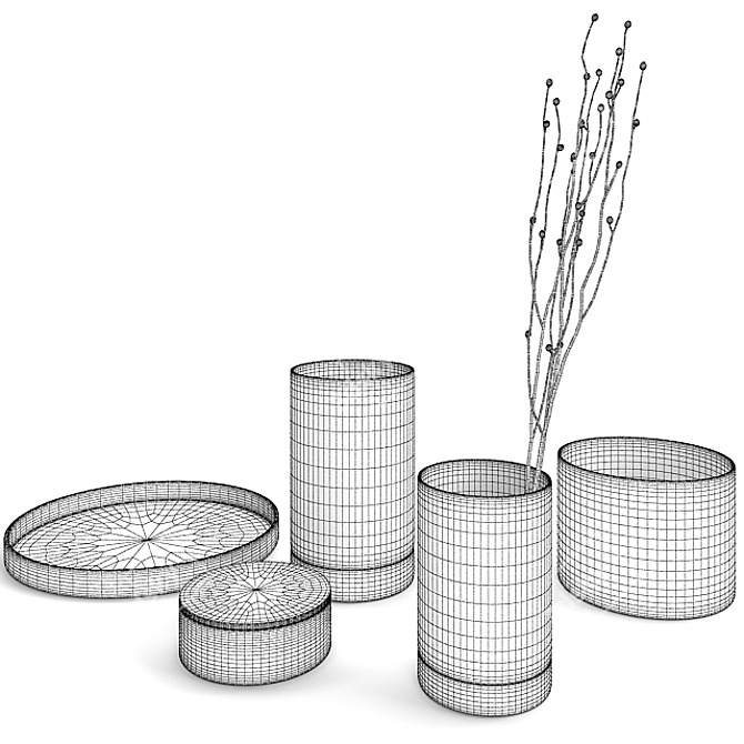 Sleek Menu Cylindrical Vases 3D model image 3