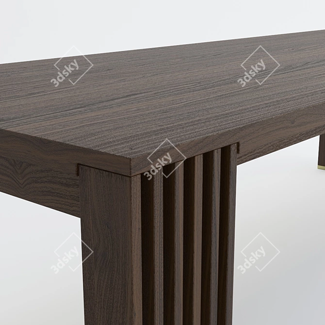 Modern Walnut Dining Table 3D model image 2