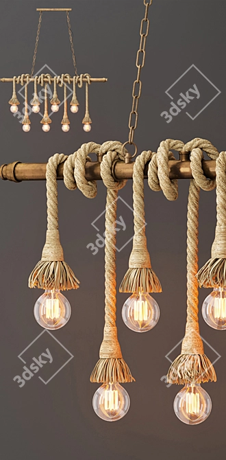 Industrial Rope Pendant 3D model image 2