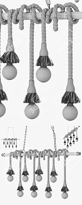 Industrial Rope Pendant 3D model image 3