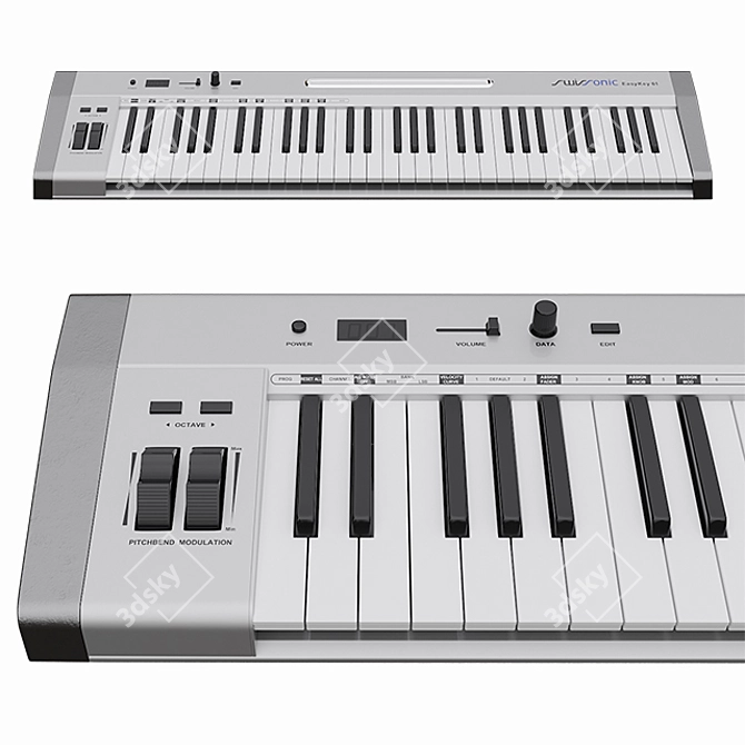 Swissonic EasyKey 61 MIDI Master Keyboard 3D model image 1