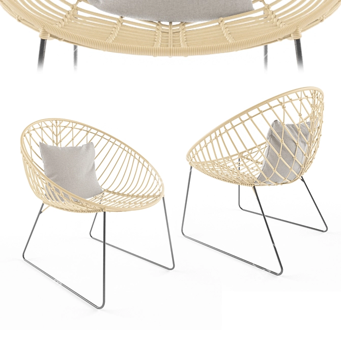 Parisian Elegance: Cyrillus Chair 3D model image 1