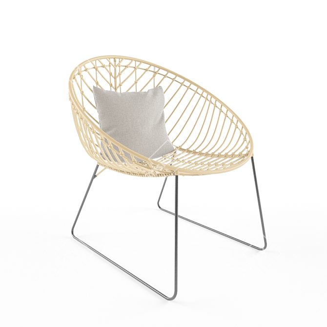 Parisian Elegance: Cyrillus Chair 3D model image 2