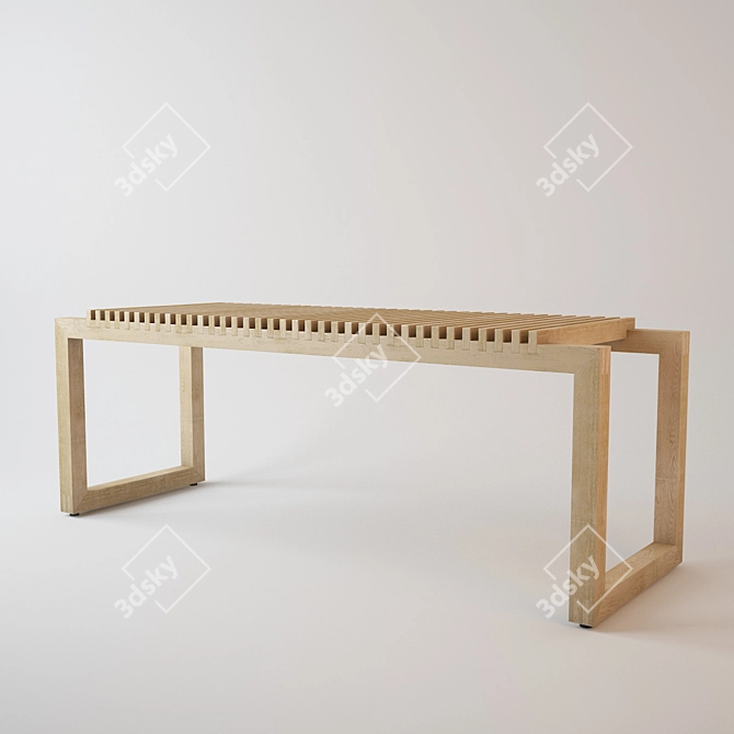 Scandinavian Slice Bench 3D model image 1