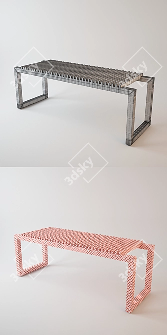 Scandinavian Slice Bench 3D model image 3
