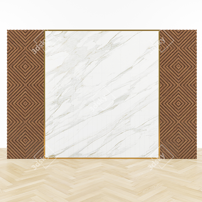 Designer Wall Panel: Vach Tuong Style 3D model image 1