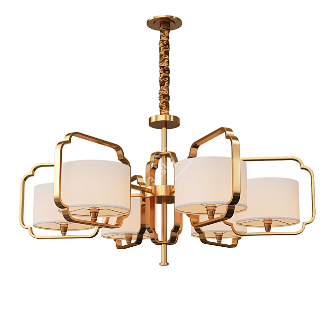 Cityscape Chandelier: Stylish Ambiance Light 3D model image 1