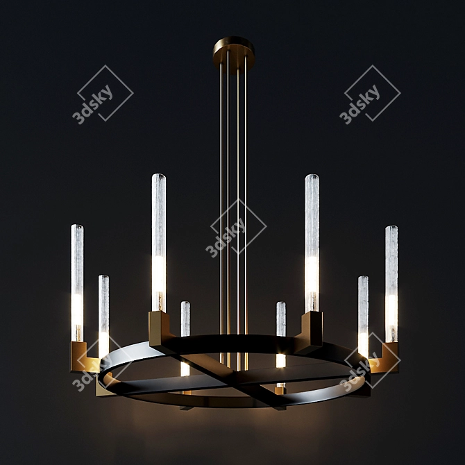 Modern Brass Rh Canelle Chandelier 3D model image 1