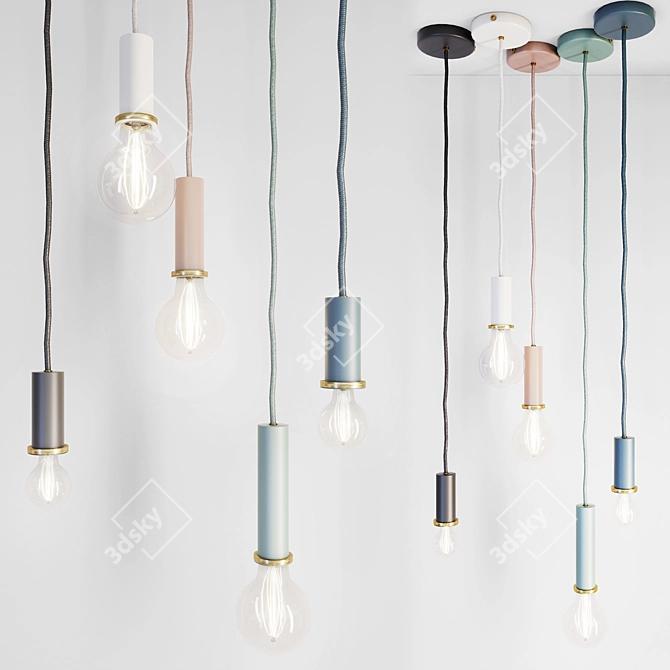 Modern Socket Pendant - Stylish Lighting Solution 3D model image 1