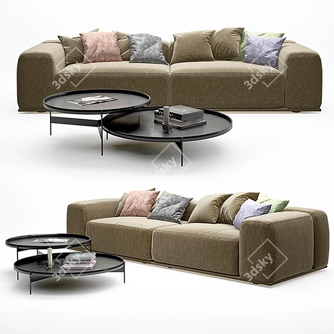 Delano de Pianca Sofa: Sleek and Stylish Seating 3D model image 1
