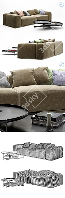 Delano de Pianca Sofa: Sleek and Stylish Seating 3D model image 2