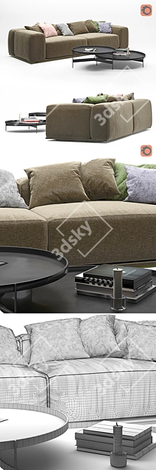 Delano de Pianca Sofa: Sleek and Stylish Seating 3D model image 3