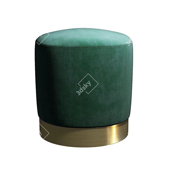 Osman Green Pouf: Stylish, Comfortable, and Made in Russia 3D model image 1