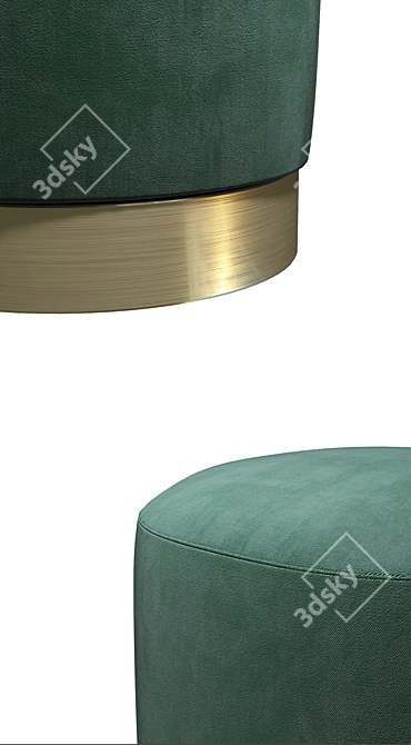 Osman Green Pouf: Stylish, Comfortable, and Made in Russia 3D model image 2