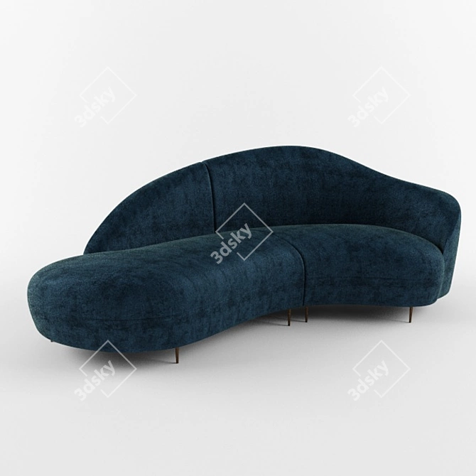 Sleek Serpentine Sofa: Elegant Design 3D model image 1