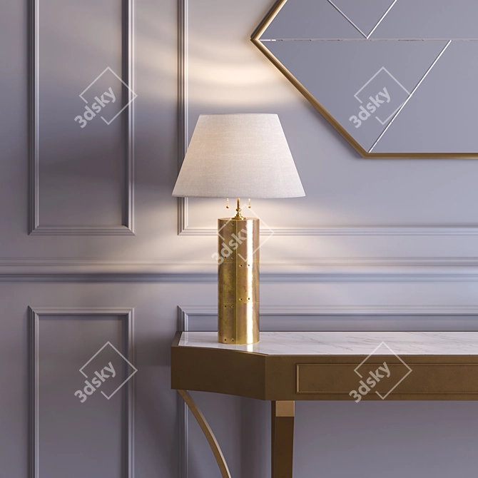 Luxury Home Decor Set: Savoy Cosolle, Mogol Mirror, Williams Sonoma Lamp 3D model image 3