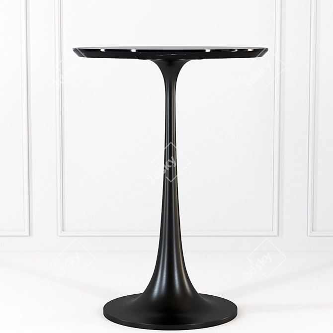 Elegant Nero Black Marble Table 3D model image 2
