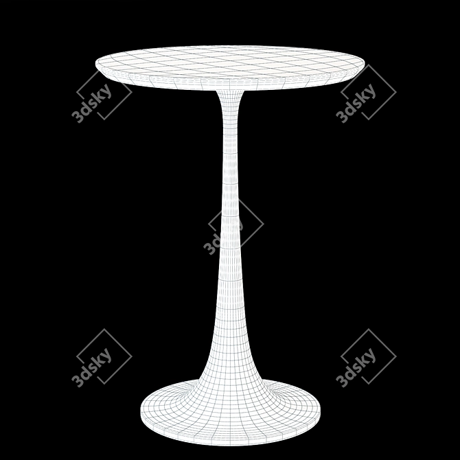 Elegant Nero Black Marble Table 3D model image 3