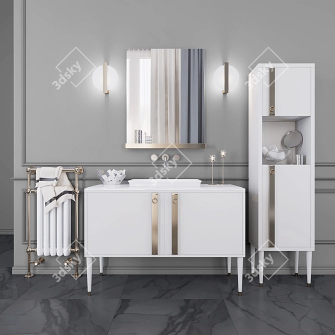 Tribeca Collection: Sleek & Elegant Bathroom Set 3D model image 3