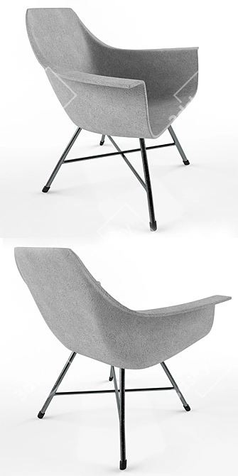 Modern Concrete Armchair: Lyon Beton Hauteville 3D model image 2