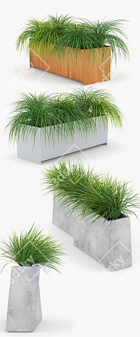 Twista Modern Outdoor Planter 3D model image 2