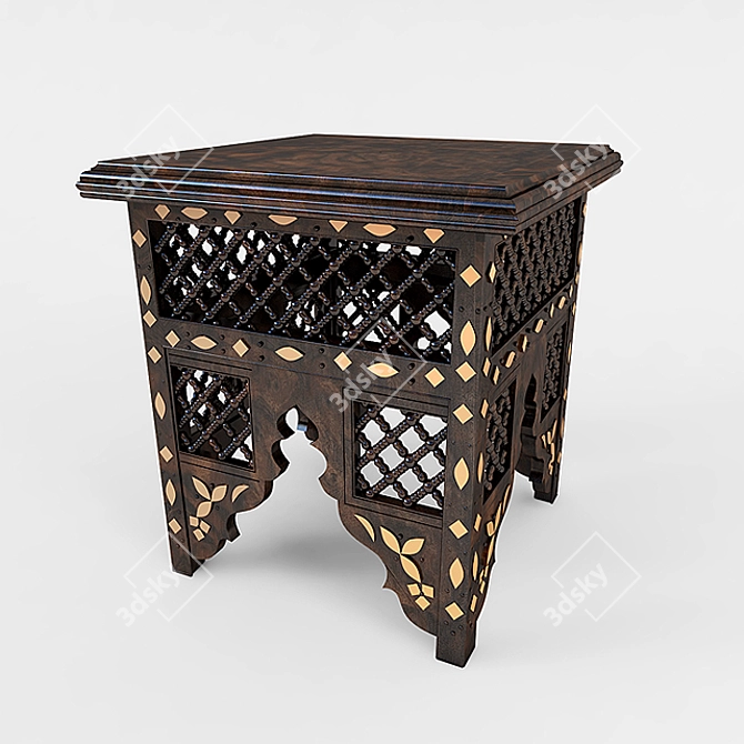 Versatile Rustic Side Table 3D model image 1