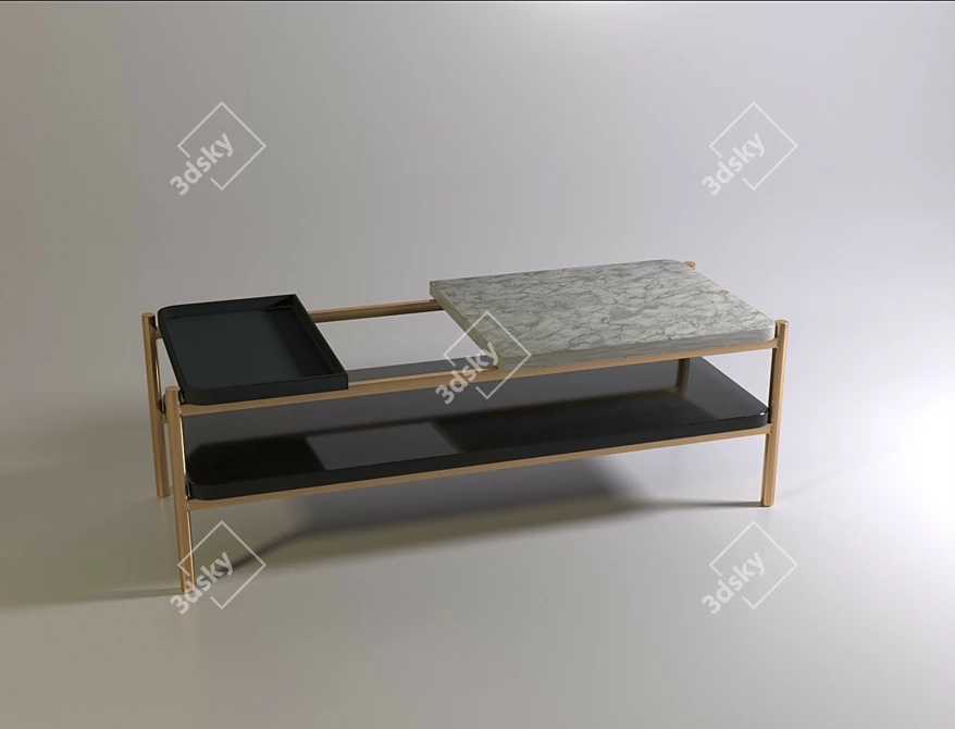 Modern Minimalist Coffee Table 3D model image 2