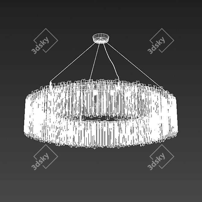 Elegant Steel Facet Chandelier 3D model image 2