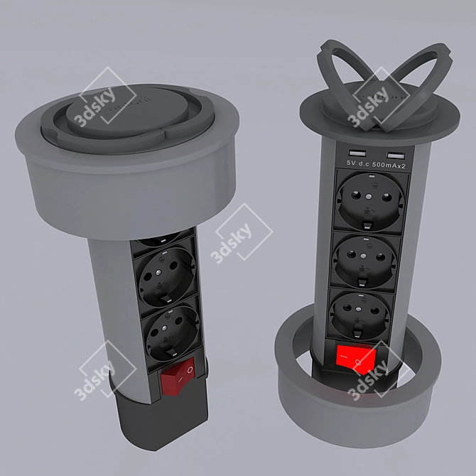  Fantoni Handy - Versatile Outlet Solution 3D model image 1